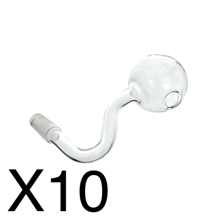 Ten Mini Bubbler Big Bowl Glass Pipe C10mm B35mm L8cm
