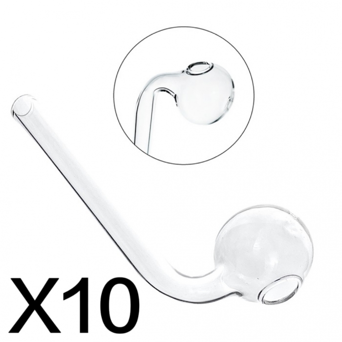 Ten Vertical Curved Glass Pipes 11cm