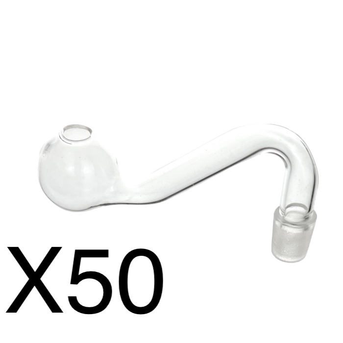 50 x Mini Bubbler Top Glass Pipes C10mm B20mm L7cm