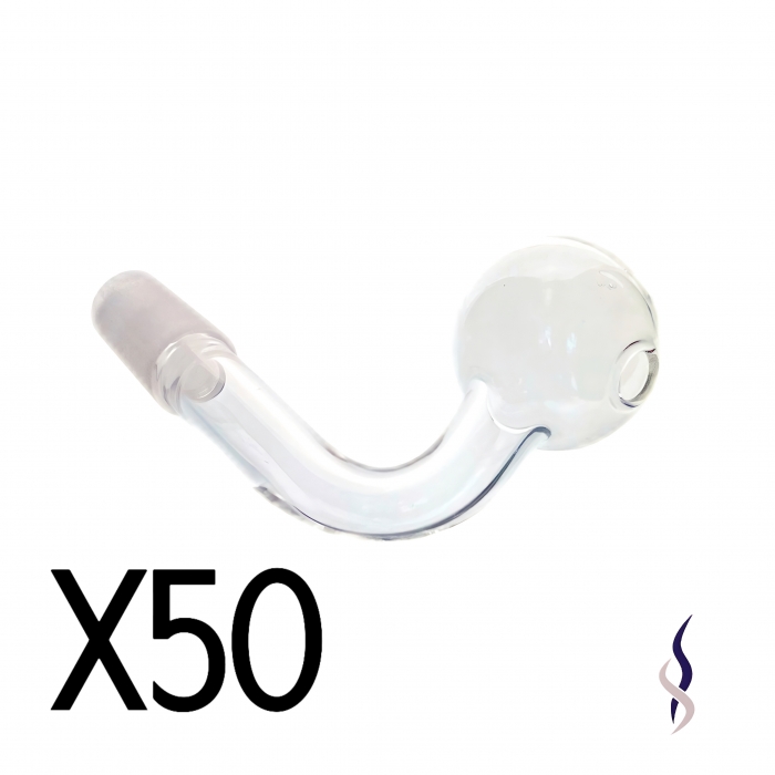 50 x Mini Bubbler Top Glass Pipe C14mm B28mm L7cm