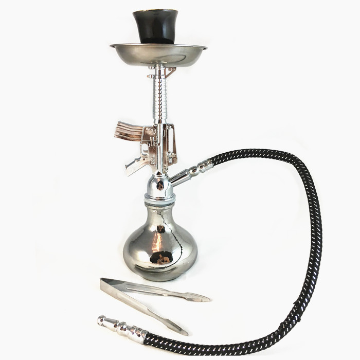 Machine Gun Hookah Silver 23cm