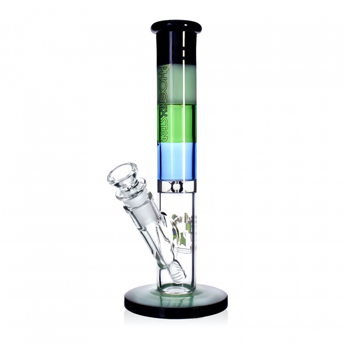 Phoenix Star Straight Tube Bong Glass Water Pipe 28cm Green
