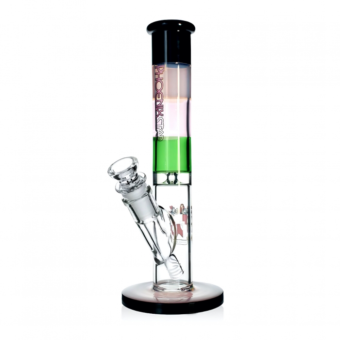 Phoenix Star Straight Tube Bong with Ice Catcher 28cm Pink