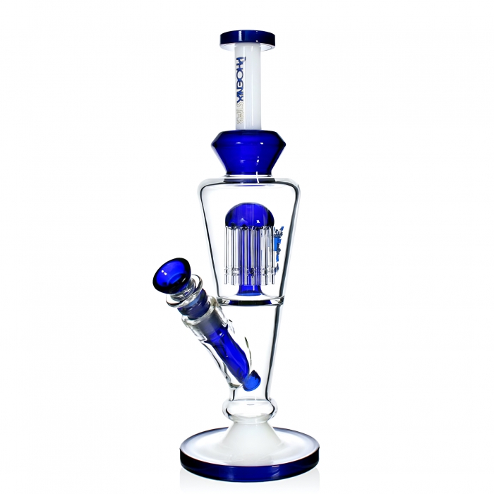 Phoenix Star 10 Arm Tree Perc Glass Bong 31cm Blue