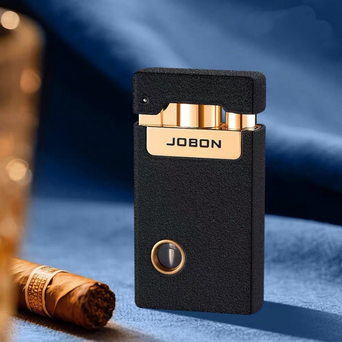Jobon Dual Flame Butane Transparent Tank Jet Lighter Matte Black