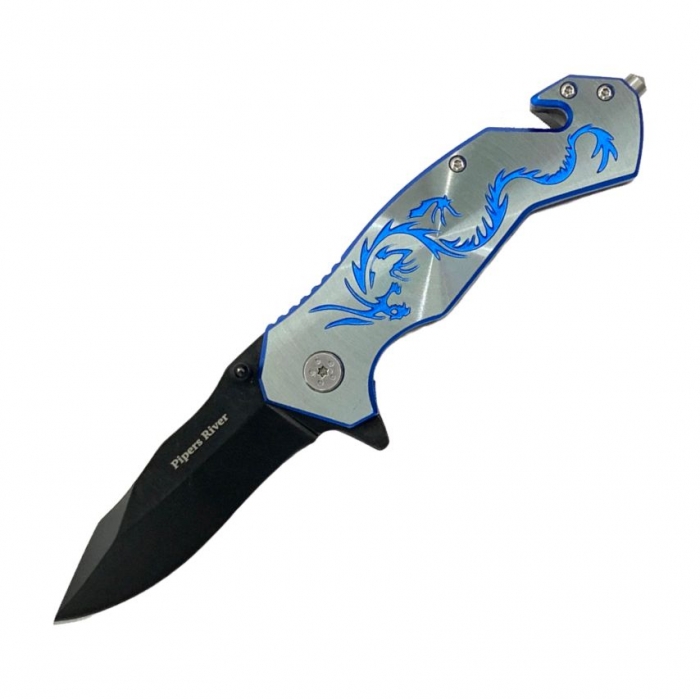 Pipers River Dragon Folder Steel Blade Knife PR759GY 11cm