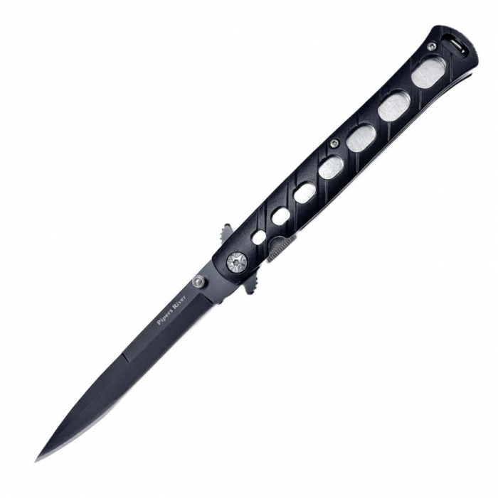 Pipers River Black Single Blades Slim Folder Knife PR317 13cm