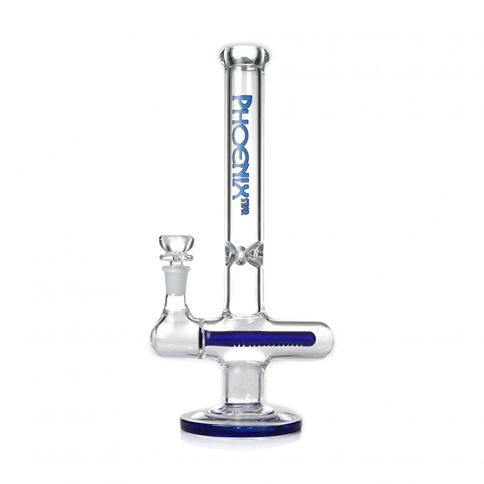 Phoenix Star Inline Perc Glass Water Pipe 30cm Blue