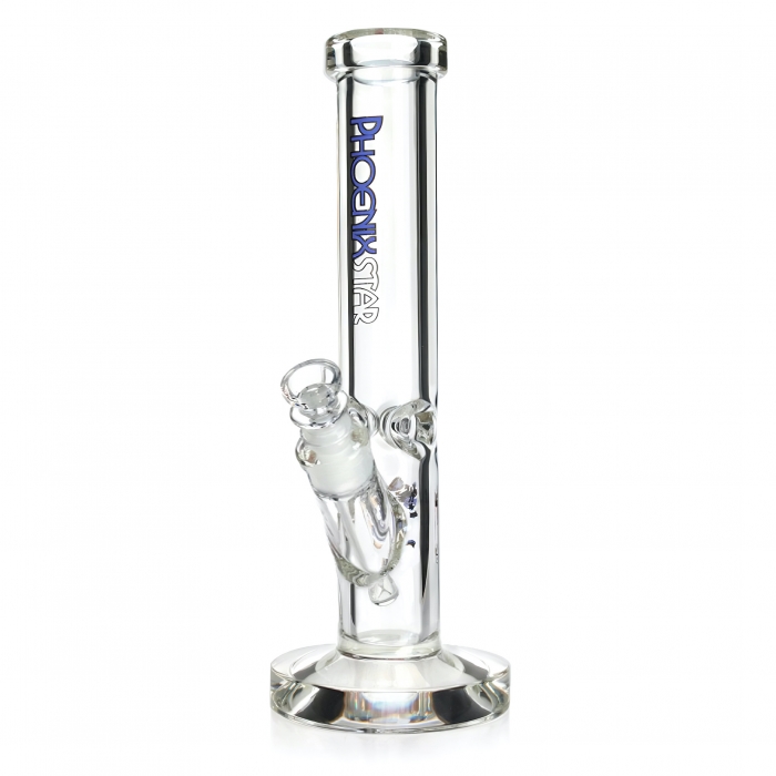 Phoenix Star 9mm Thick Glass Straight Tube Bong 30cm Blue