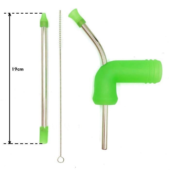 New Generation Silicone Stainless Steel Beer Bong Green