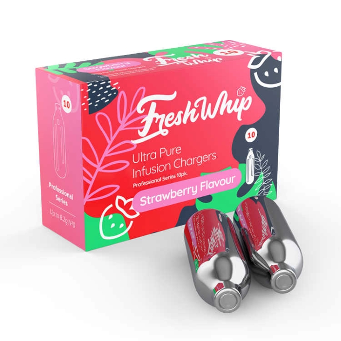 FreshWhip Strawberry Cream Chargers 8.2g N2O 10 PACK