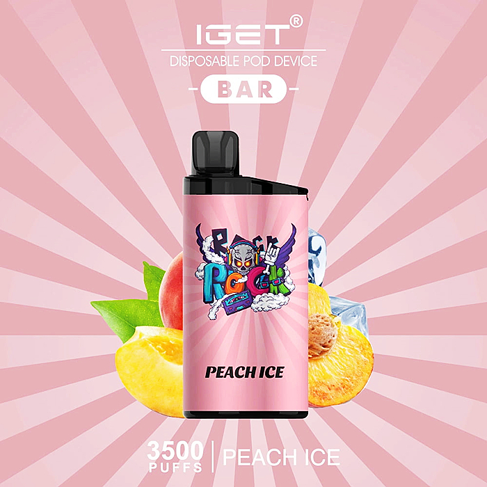 IGET BAR PEACH ICE 3500 PUFFS 0mg Nicotine