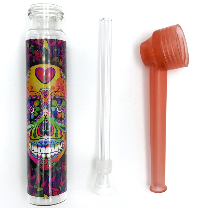 Top Puff OZS Glass Bubbler Bong 18cm Red