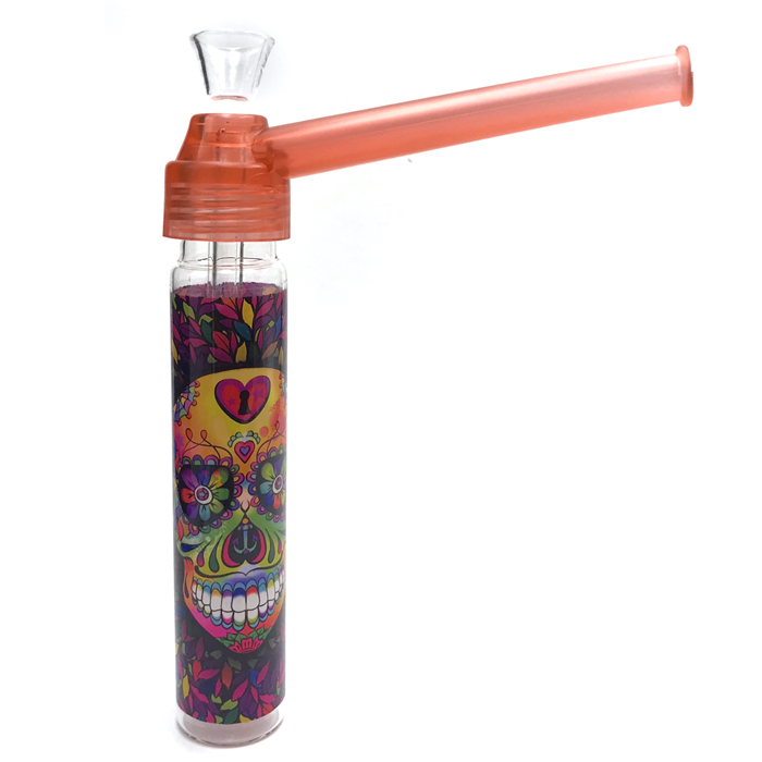 Top Puff OZS Glass Bubbler Bong 18cm Red