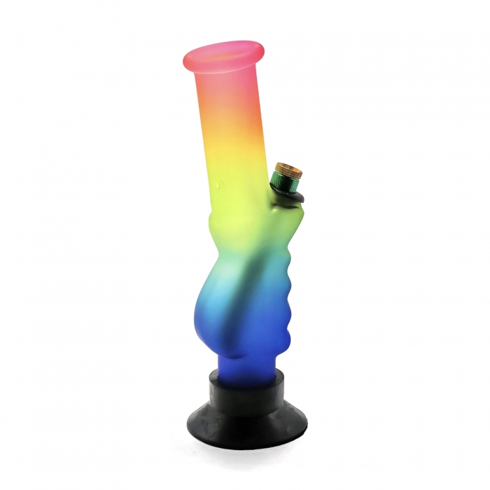 WEGE Frosted Rainbow Medium Gripper Glass Bong 23cm